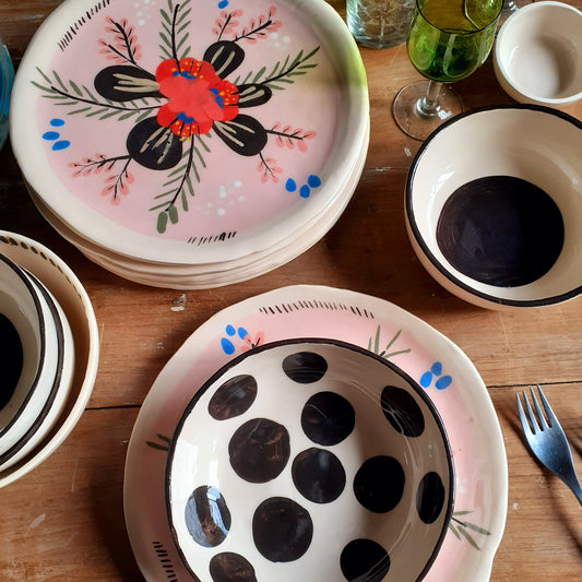 Juego de vajilla para 4 Comensales - Plato llano - 24 cm