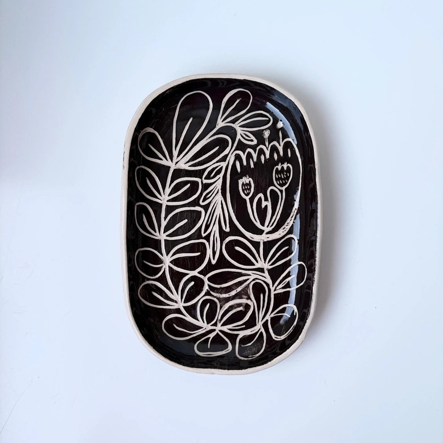 Plato de cerámica ilustrado - Para postre, tartas o bollería.